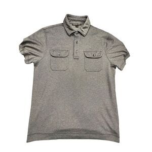 Michael Kors Black‎ Polo Shirt Mens Medium Cotton Double Front Pockets